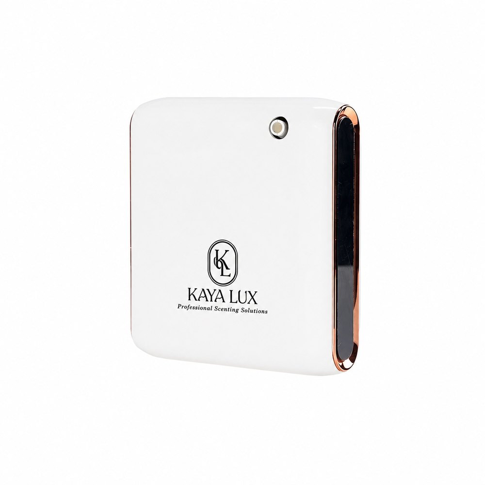 FLEX DUO 50, бял дифузер с рамка от розово злато на бял фон, кадър 1 от 10